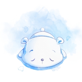 可爱水彩绘卡通白熊图片